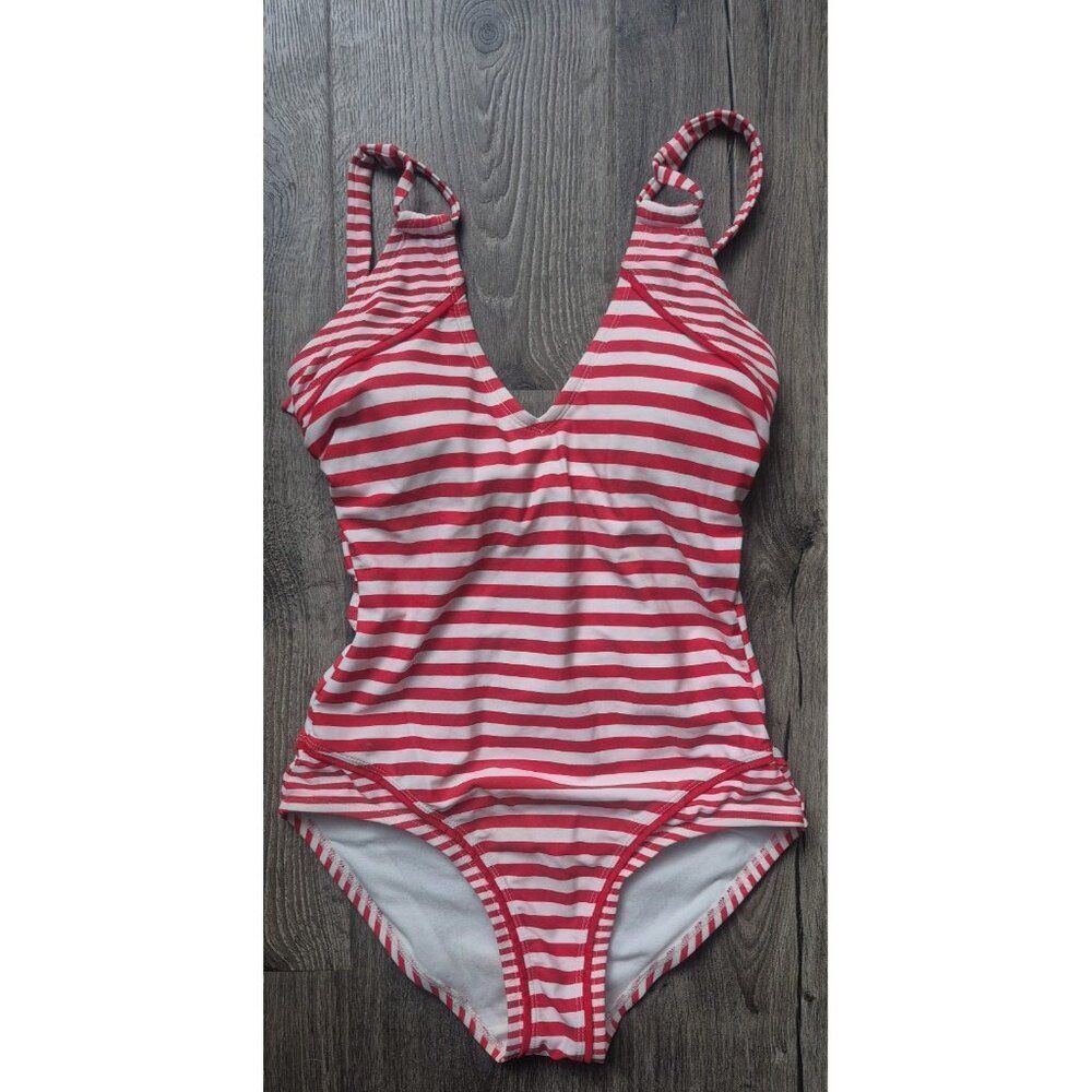Kona Sol Striped One-piece Swimsuit Bathingsuit Women's Size Small